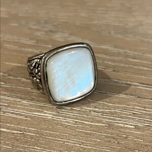 Elegant Silver and White Ring